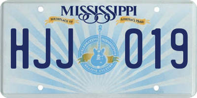 MS license plate HJJ019
