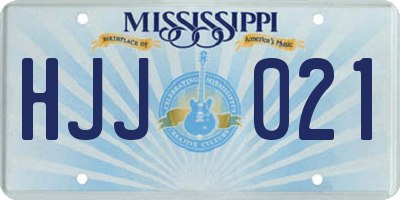 MS license plate HJJ021