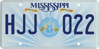 MS license plate HJJ022