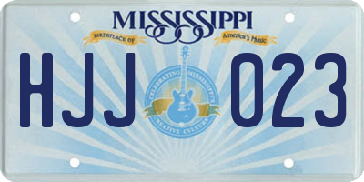 MS license plate HJJ023