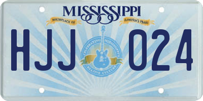 MS license plate HJJ024