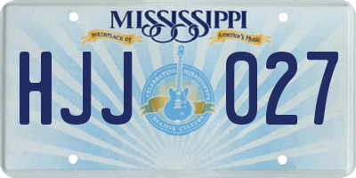 MS license plate HJJ027