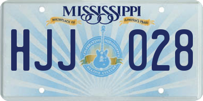 MS license plate HJJ028