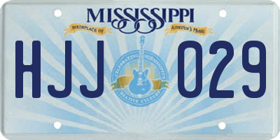 MS license plate HJJ029