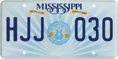 MS license plate HJJ030