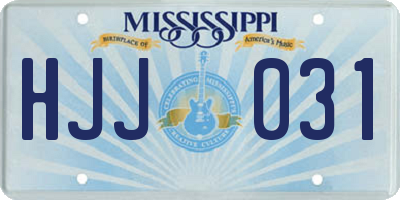 MS license plate HJJ031