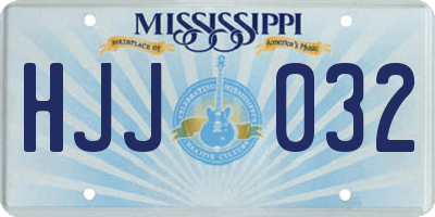 MS license plate HJJ032