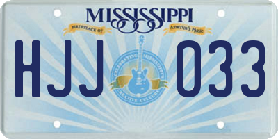 MS license plate HJJ033