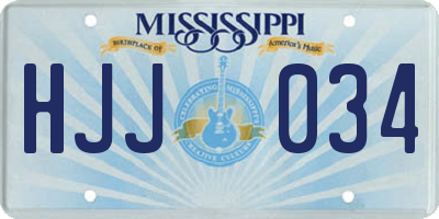 MS license plate HJJ034