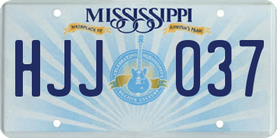 MS license plate HJJ037
