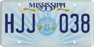 MS license plate HJJ038