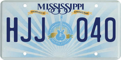 MS license plate HJJ040