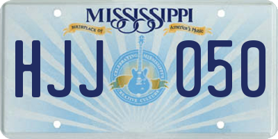 MS license plate HJJ050