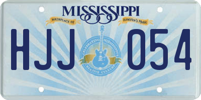 MS license plate HJJ054