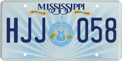 MS license plate HJJ058