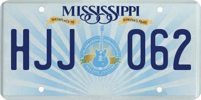 MS license plate HJJ062