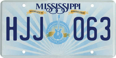 MS license plate HJJ063
