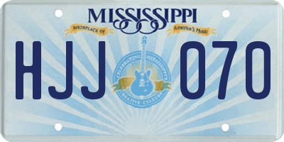 MS license plate HJJ070
