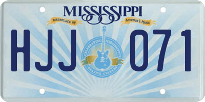 MS license plate HJJ071