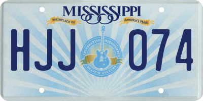 MS license plate HJJ074