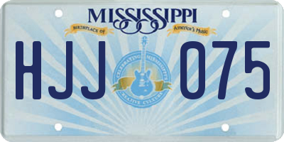 MS license plate HJJ075