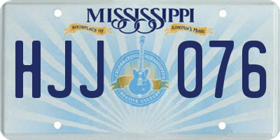 MS license plate HJJ076