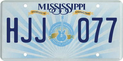 MS license plate HJJ077