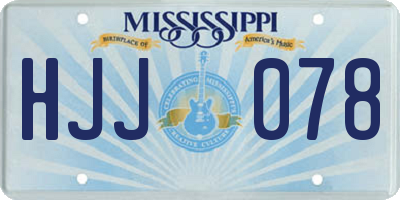 MS license plate HJJ078