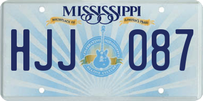 MS license plate HJJ087