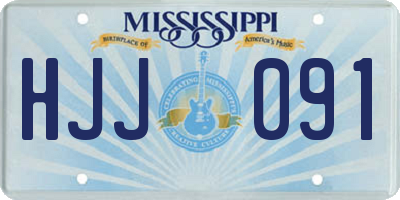 MS license plate HJJ091