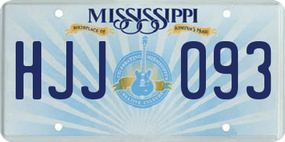 MS license plate HJJ093