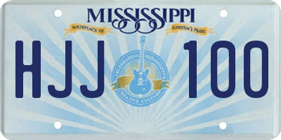MS license plate HJJ100