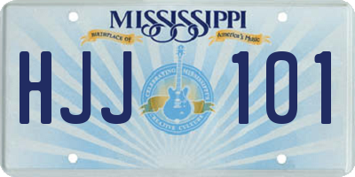 MS license plate HJJ101