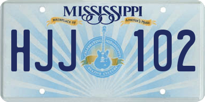 MS license plate HJJ102