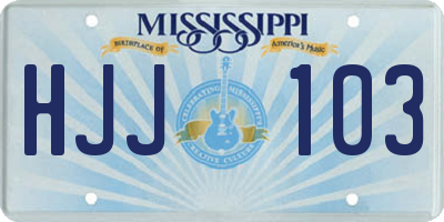 MS license plate HJJ103
