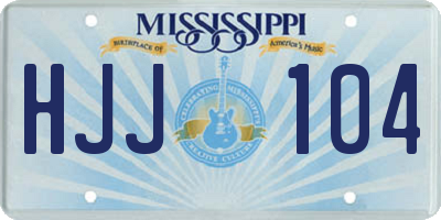 MS license plate HJJ104