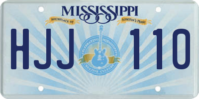 MS license plate HJJ110