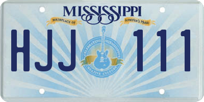 MS license plate HJJ111