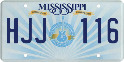 MS license plate HJJ116