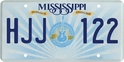 MS license plate HJJ122