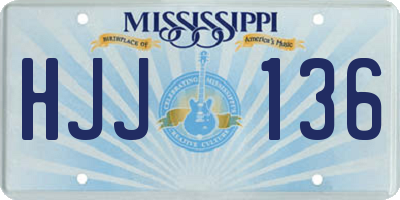 MS license plate HJJ136