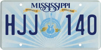 MS license plate HJJ140