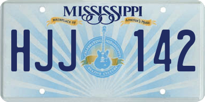 MS license plate HJJ142