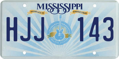 MS license plate HJJ143