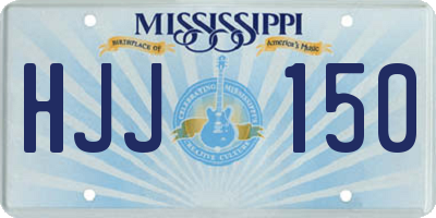 MS license plate HJJ150