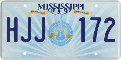 MS license plate HJJ172