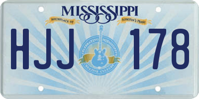 MS license plate HJJ178