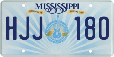 MS license plate HJJ180