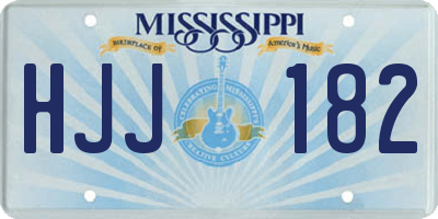 MS license plate HJJ182