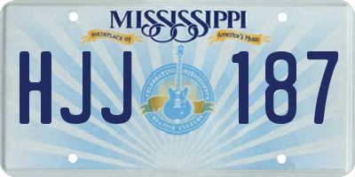 MS license plate HJJ187